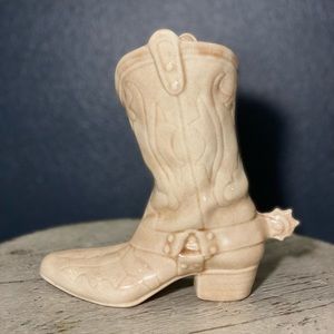Ceramic cowboy boot vase